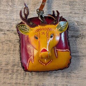 Reindeer Leather Coin Wristlet Wallet